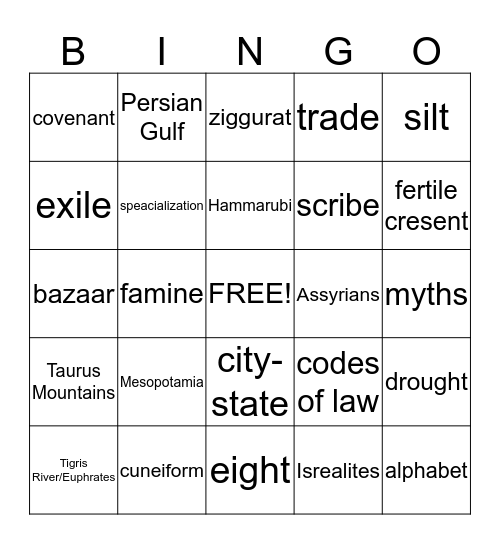 Bingo Card