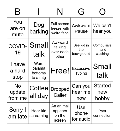 Remote Bingo Card