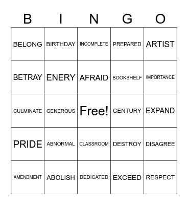 REWARDS BINGO Card