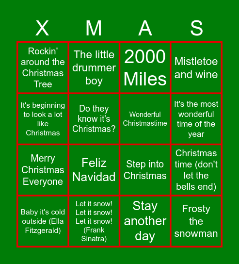 CIT Christmas Social Bingo Card