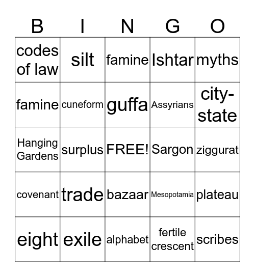 epic Bingo Card
