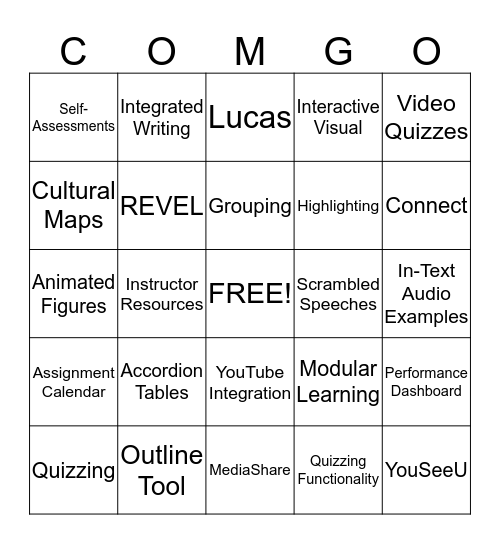 COMGO Bingo Card