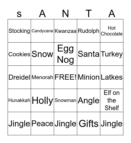 HOLIDAY BINGO Card
