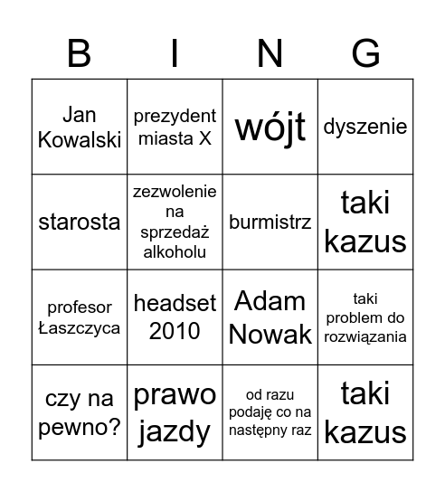 KPA z Ewą Bingo Card