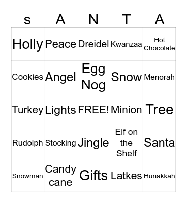HOLIDAY BINGO Card