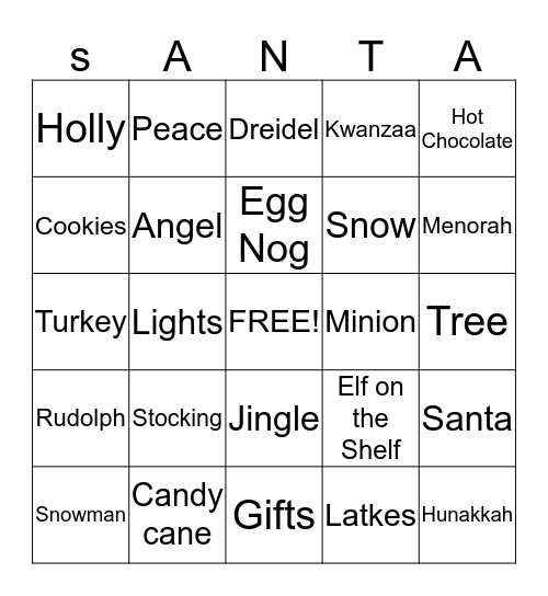 HOLIDAY BINGO Card