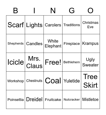 Happy Holidays Bingo Card