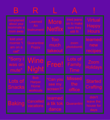 BRILINTA Holiday Breakfast Bingo Card