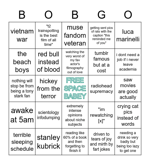 bobby Bingo Card