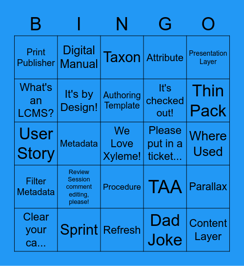 Xyleme Bingo Card