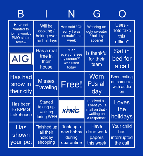 AIG IFRS 17 Bingo Card