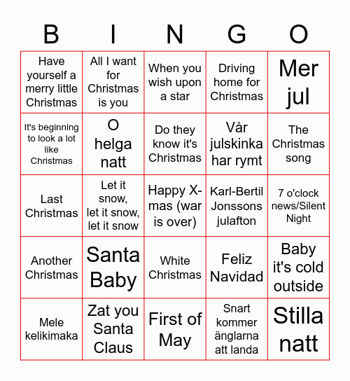 The Ransmyr X-mas Bingo Card