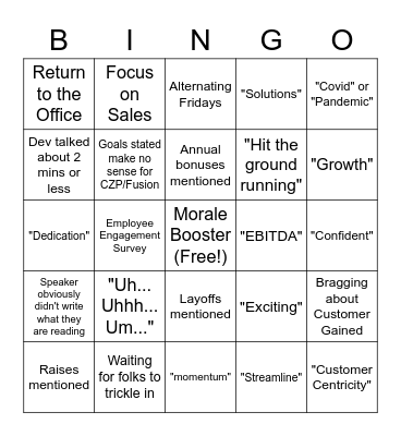 Jan All Hands Bingo Card
