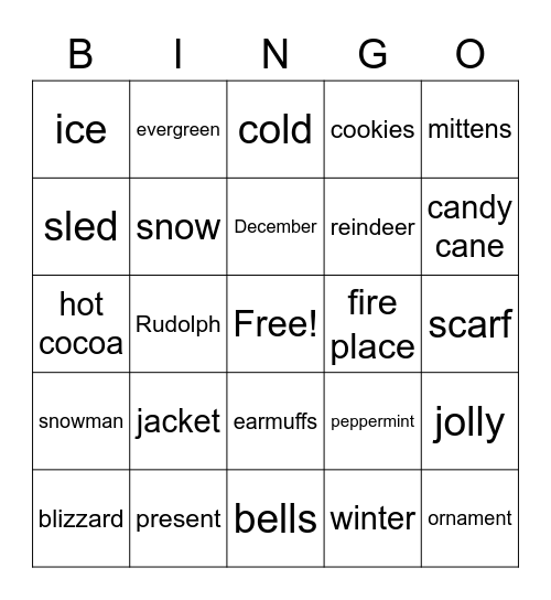 Winter BINGO Card