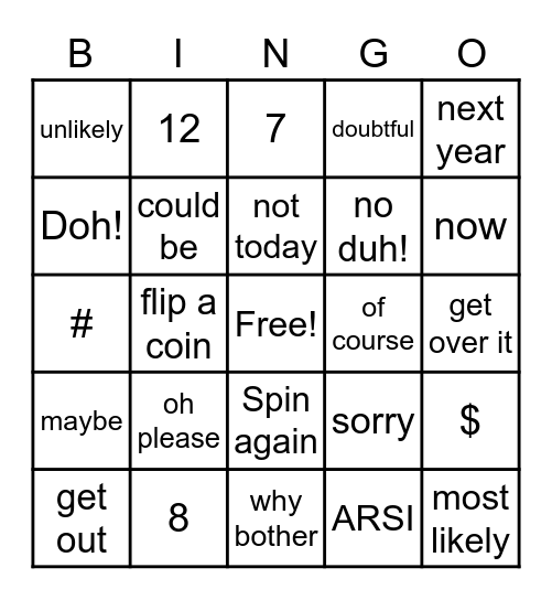 Virtual Christmas Bingo Card