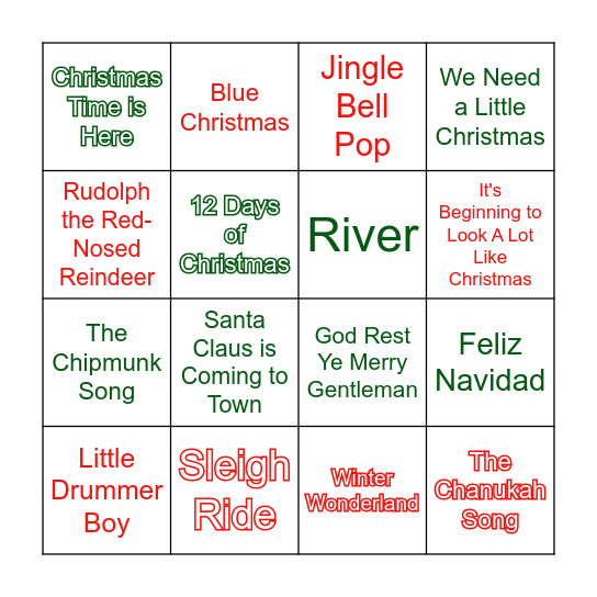 HOLIDAY SONG BINGO 2020! Bingo Card