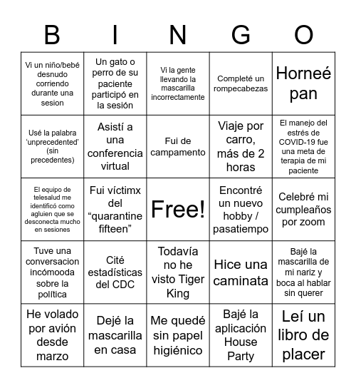 2020 Bingo Card