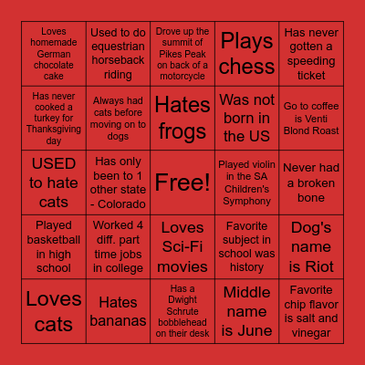 FS Bingo Card
