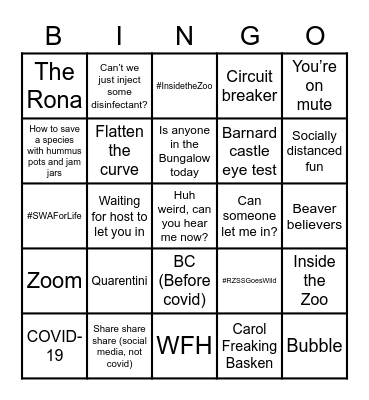 Conservation Bingo! Bingo Card