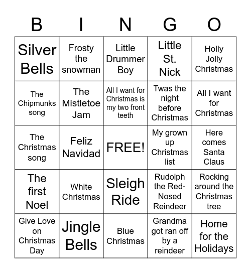 SANTA Bingo Card