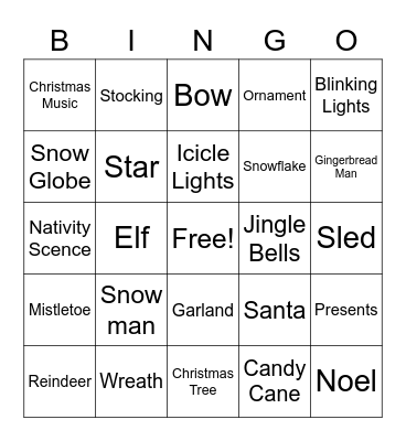 Christmas Bingo Card