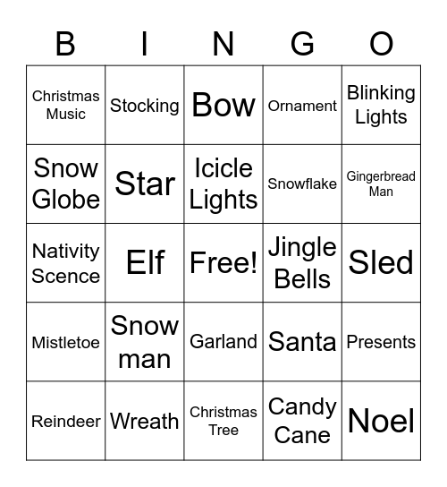 Christmas Bingo Card