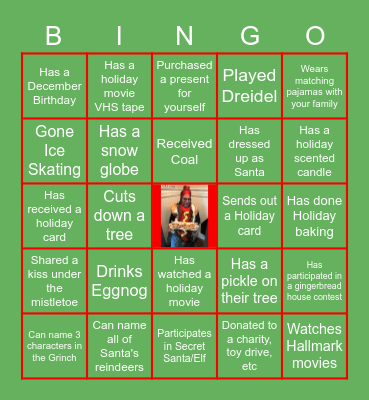 Holiday Party Bingo Card