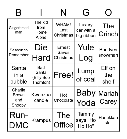DS Holiday Party Bingo Card
