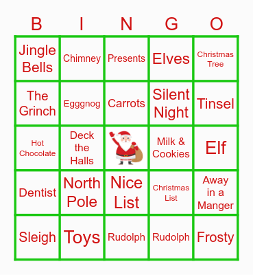 Holiday Bingo Card
