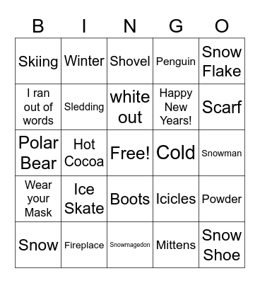 Snowy Bingo Card