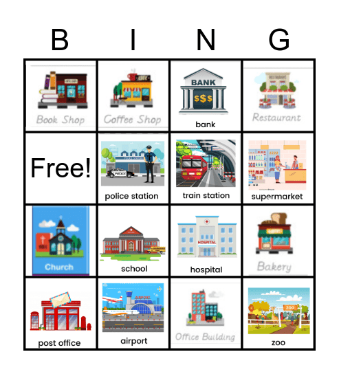 Around Town Bingo Card