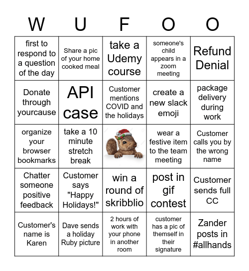 Holiday Bingo Card