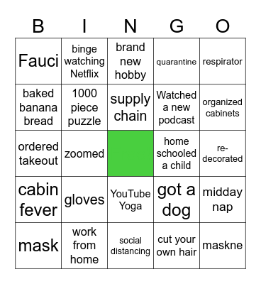 COVID BINGO Card