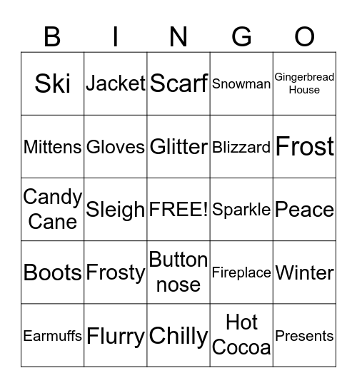 Happy Holidays! Bingo Card