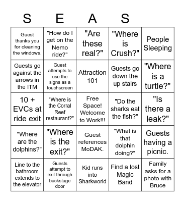 Seas Holiday Bingo Card
