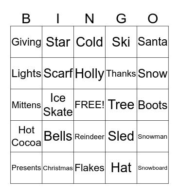 Christmas Bingo Card