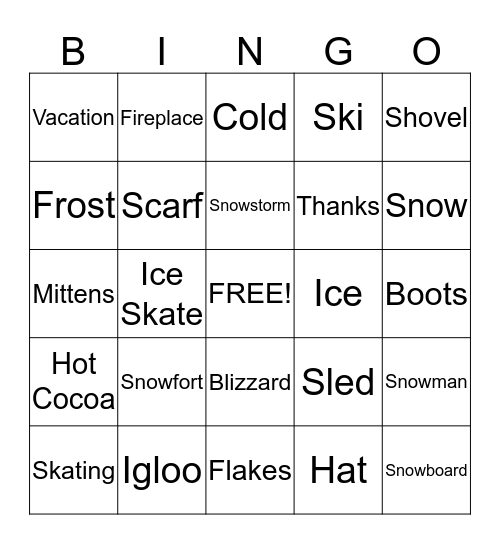Christmas Bingo Card