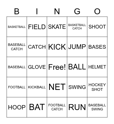 TEAM SPORTS 1 Bingo Card