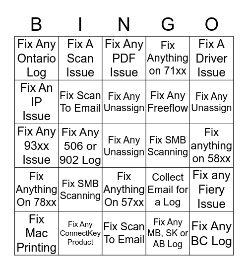 COEN BINGO Card