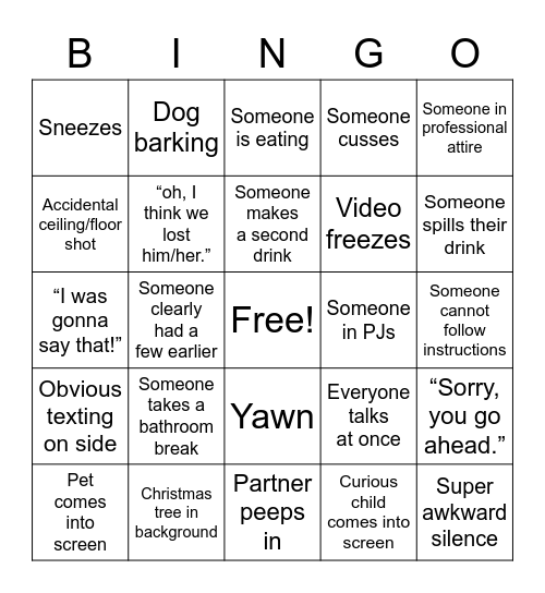 NorthStar Zoom BINGO! Bingo Card