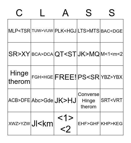 Ms Bruce's  Bingo Card