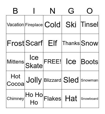 Christmas Bingo Card