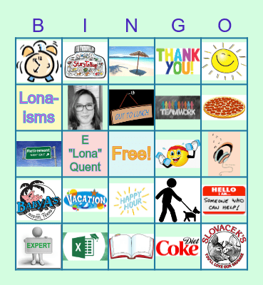 Lona' Retirement Bingo Card