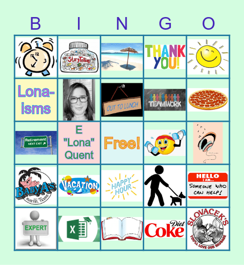 Lona' Retirement Bingo Card