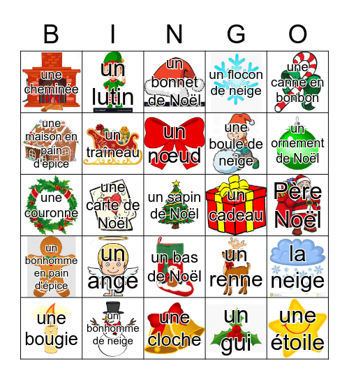 Noël - Mme. Attia Bingo Card