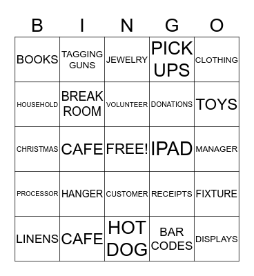 THRIFT STORE Bingo Card