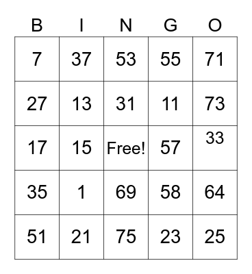 Virtual Holiday Bingo Card