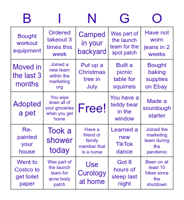 Curology Bingo 2020 Bingo Card