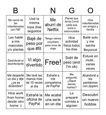 Sales Christmas Party Bingo Card