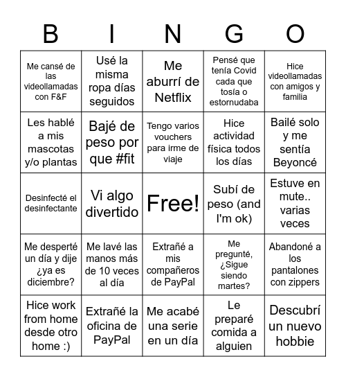 Sales Christmas Party Bingo Card